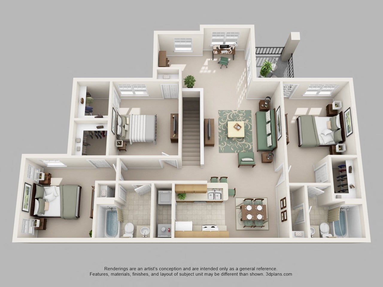 Floor plan layout diagram for 3C